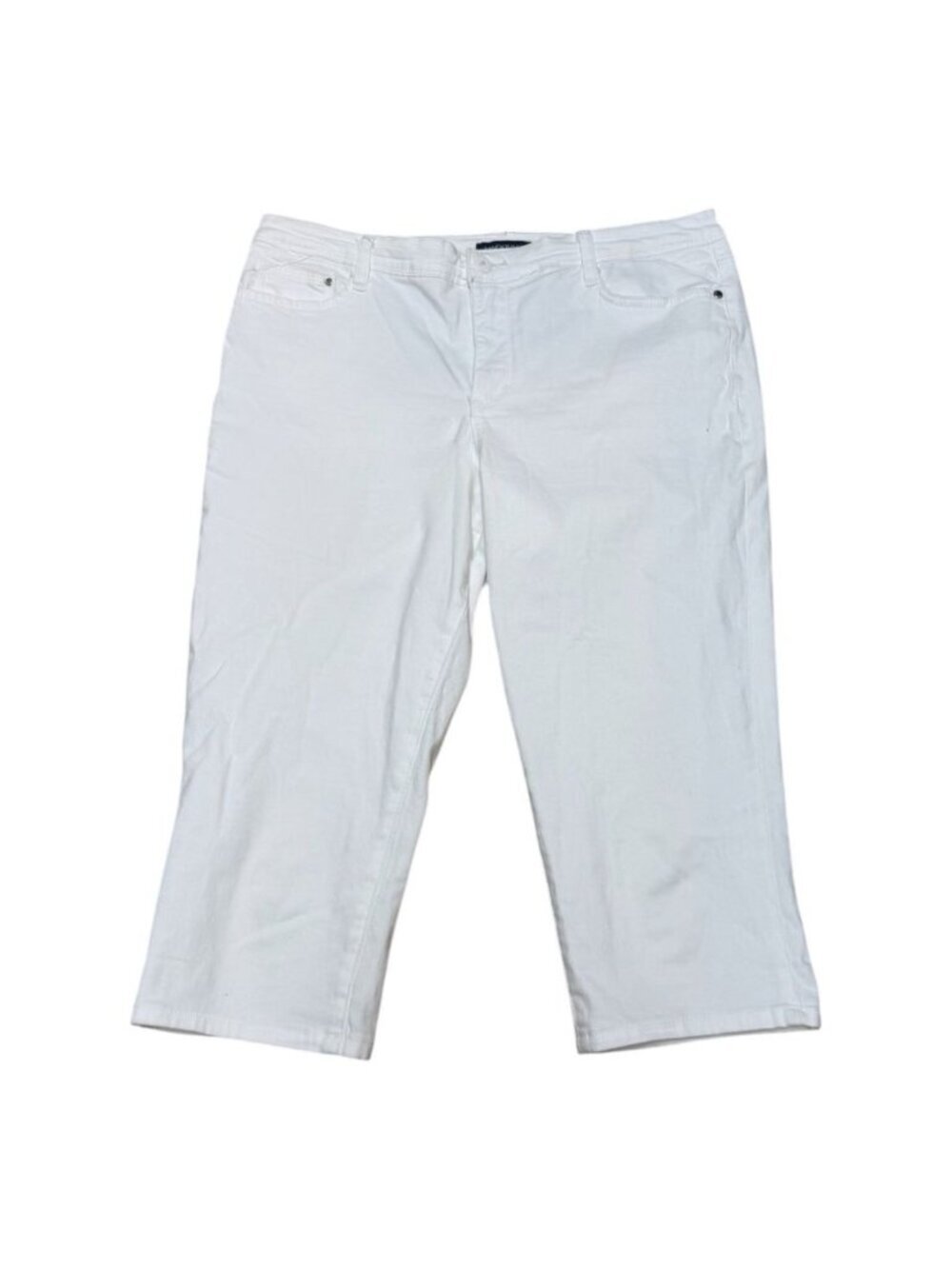 Bandolino Selene White Crop Capri Pants Women’s Size 12 Stretch Cotton